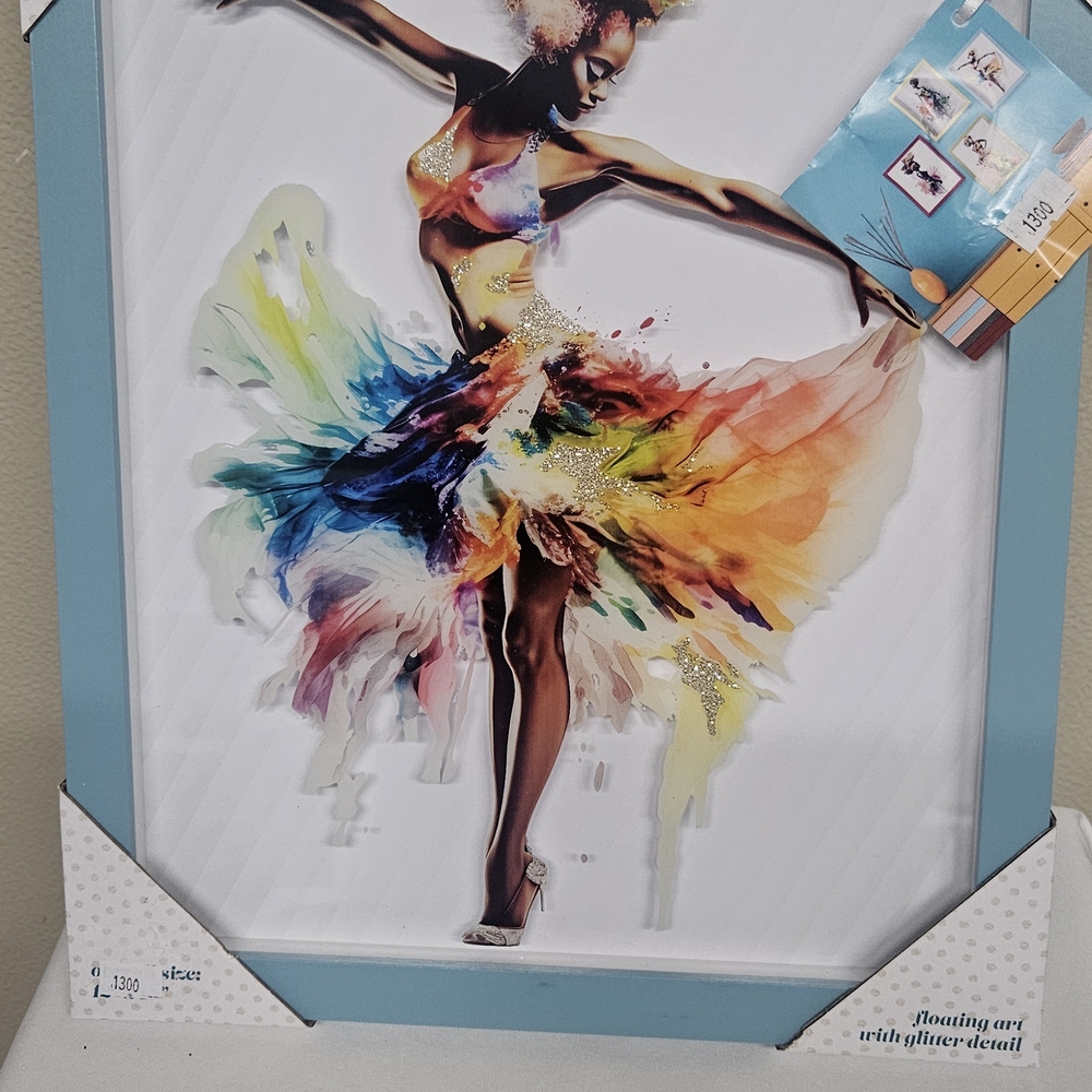 Dancing Art with Glitter Detail - Multicolor Wall Decor